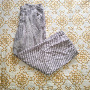 CHICOS STRIPED WIDE LEG 100% LINEN PANTS
